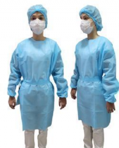 Avental descart�vel manga longa 40g Punho lastex 05 unidades - Linha color