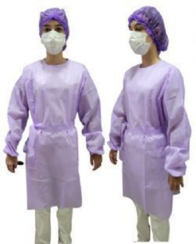 Avental descart�vel manga longa 40g Punho lastex 05 unidades - Linha color