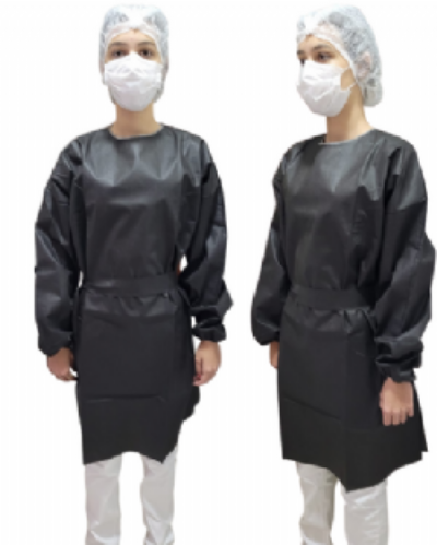 Avental descart�vel manga longa 40g Punho lastex 05 unidades - Linha color