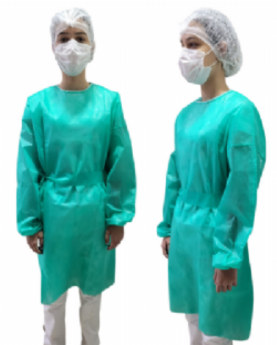 Avental descart�vel manga longa 40g Punho lastex 05 unidades - Linha color