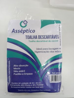 Toalha wiper de viscose - 50 unidades